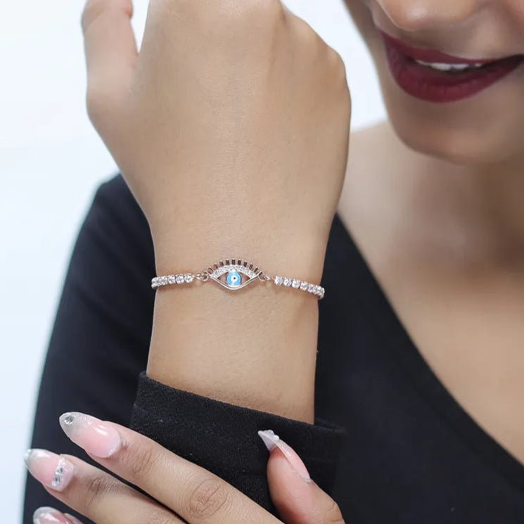 925 Silver Rosé Glint Eye Bracelet - 925 sterling silver bracelet by Tassya Silver