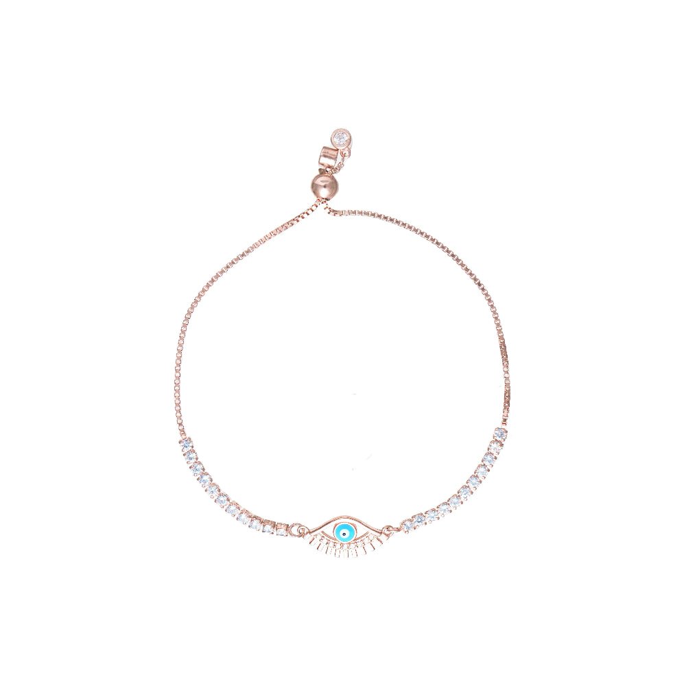 925 Silver Rosé Glint Eye Bracelet - 925 sterling silver bracelet by Tassya Silver