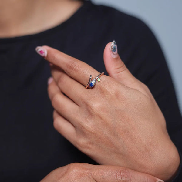 925 Silver Rose Gold Bloom Embrace Ring