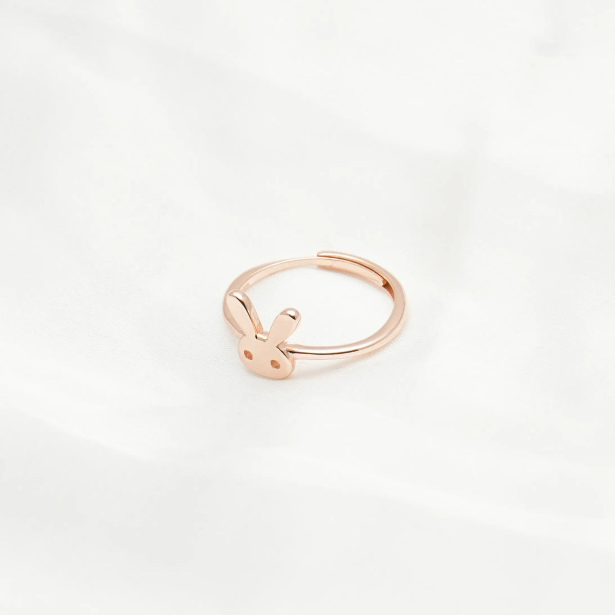 925 Silver Rose Gold Bunny Whisper Ring - 925 sterling silver ring by Tassya Silver
