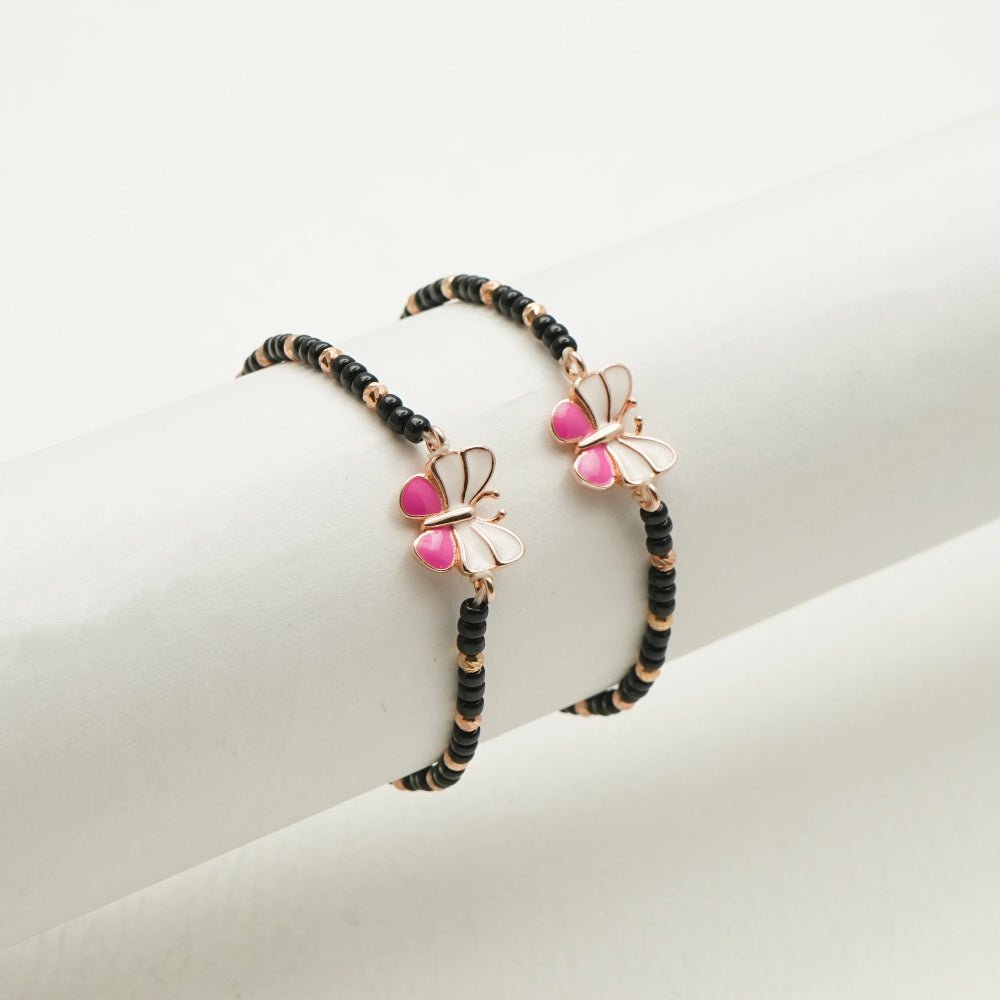 925 Silver Rose Gold Butterfly Bracelet - 925 sterling silver bracelet by Tassya Silver