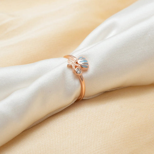 925 Rose Gold Coastal Charm Ring