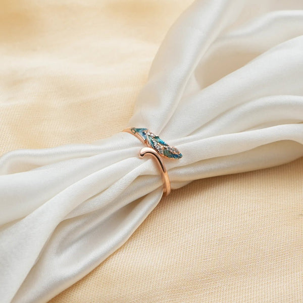 925 Rose Gold Feather Gleam Ring