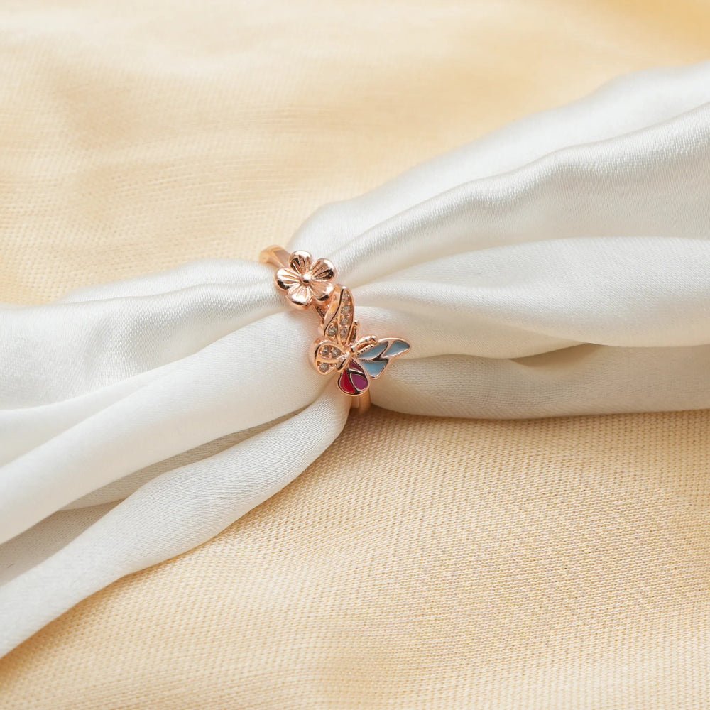 925 Rose Gold Garden Whispers Ring - 925 sterling silver ring by Tassya Silver