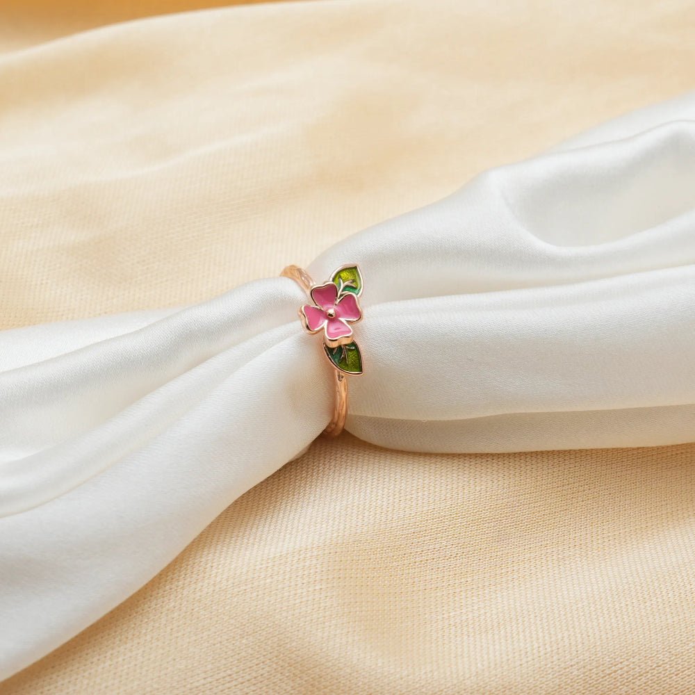 925 Rose Gold Pink Blossom Ring - 925 sterling silver ring by Tassya Silver