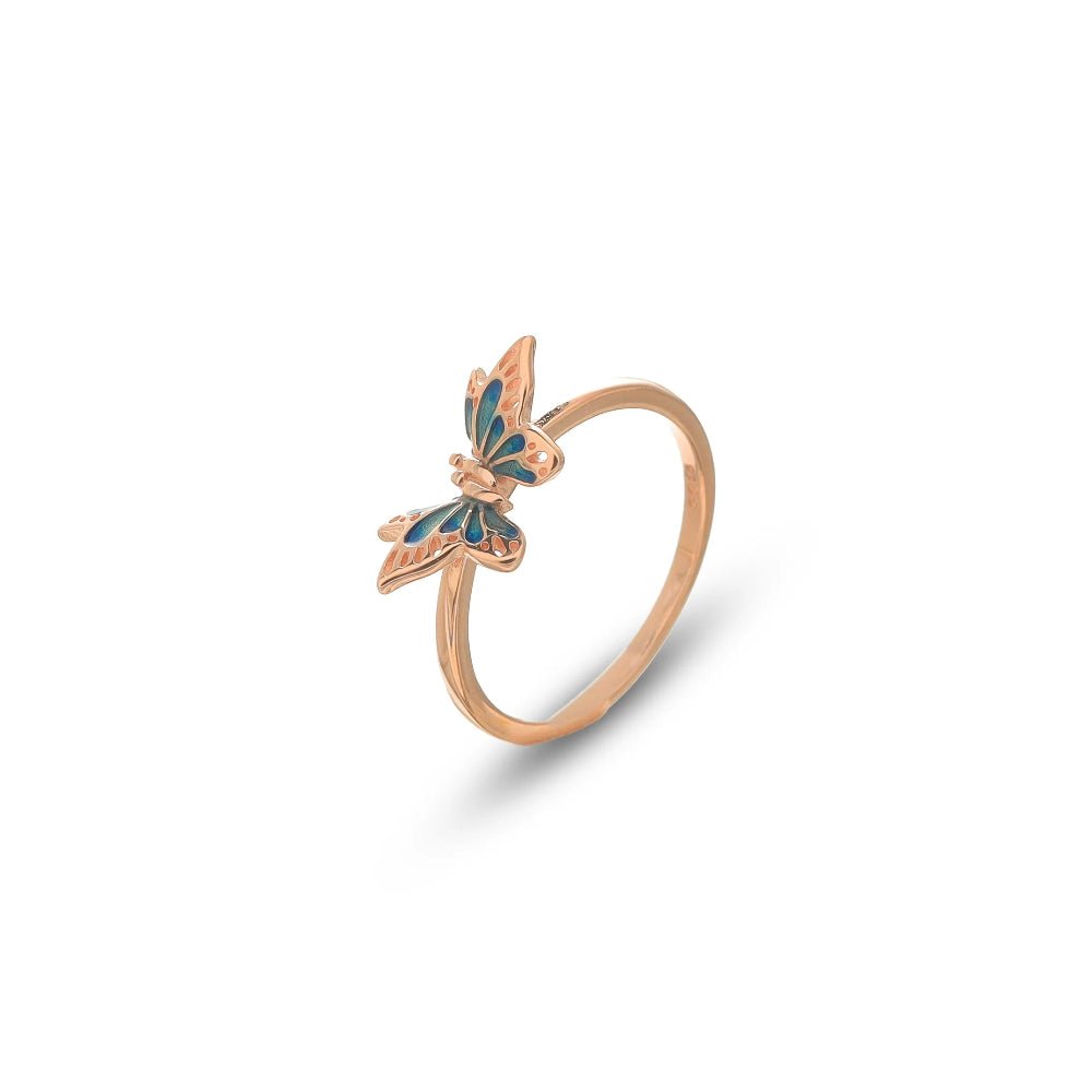 925 Rose Gold Twilight Butterfly Ring - 925 sterling silver ring by Tassya Silver