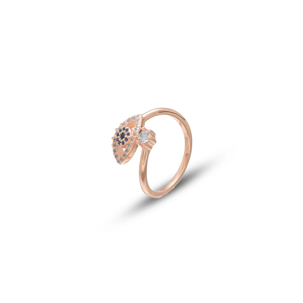925 Silver Rosé Midnight Evil Eye Ring - 925 sterling silver ring by Tassya Silver