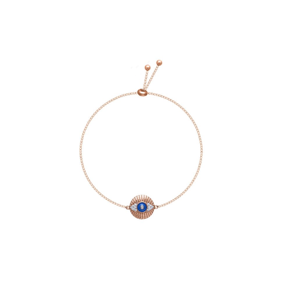 925 Silver Rose Radiance Evil Eye Bracelet - 925 sterling silver bracelet by Tassya Silver