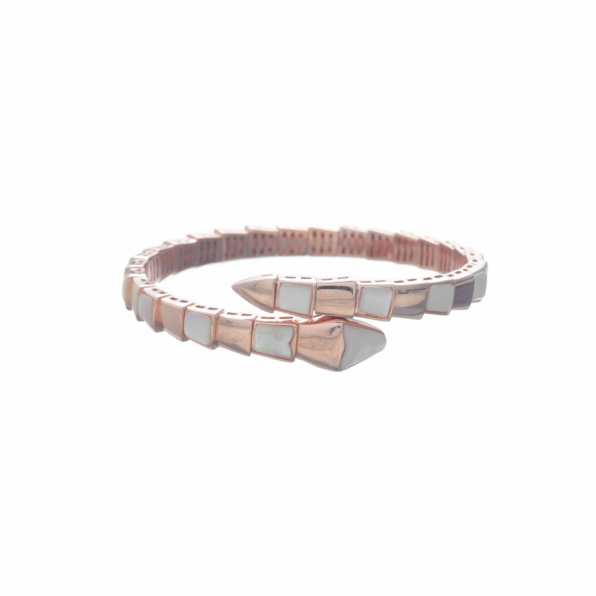 925 Silver Rosé Serpent Shine Wrap Kada - 925 sterling silver bracelet by Tassya Silver