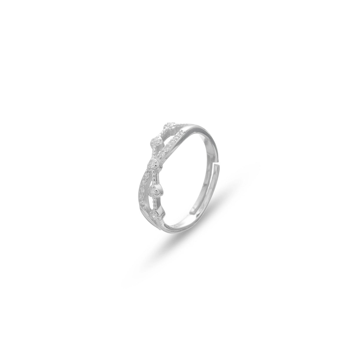 925 Silver Arvia Crown Zircon Ring - 925 sterling silver ring by Tassya Silver