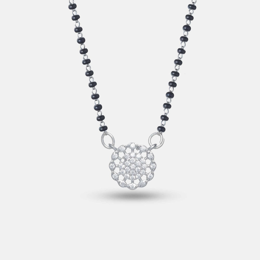 925 Silver Bloom Cluster Mangalsutra - 925 sterling silver mangalsutra by Tassya Silver
