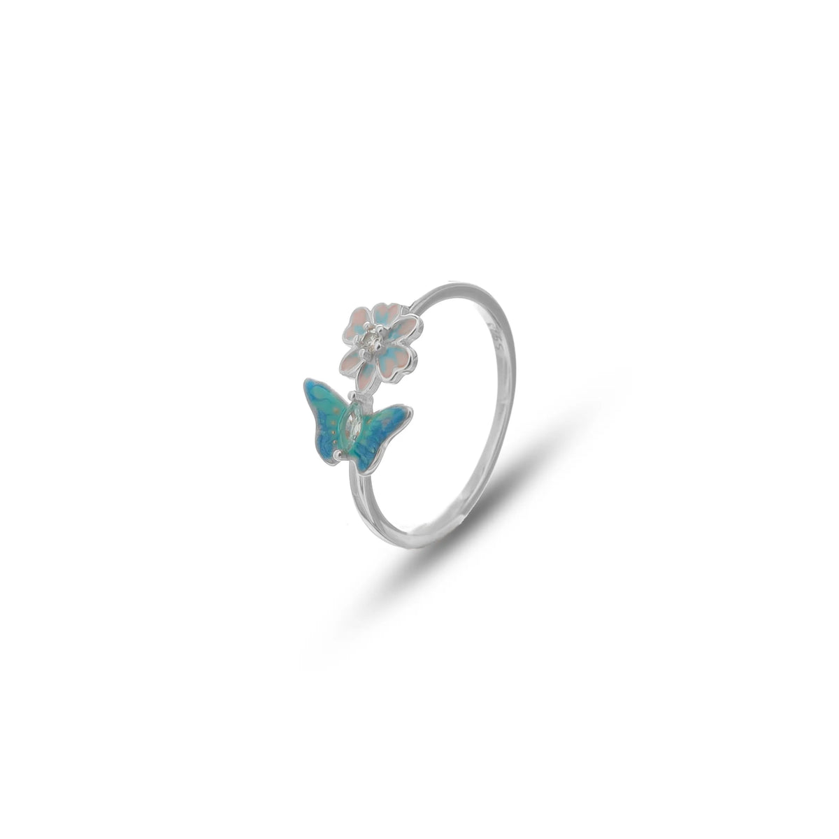 925 Silver Blossom Breeze Butterfly Ring - 925 sterling silver ring by Tassya Silver