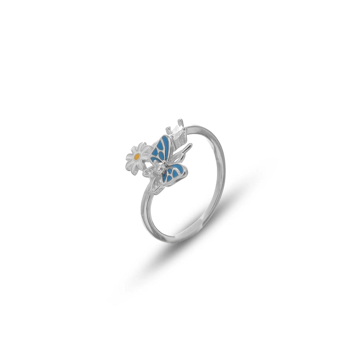 925 Silver Blossom Flight Floral Ring - 925 sterling silver ring by Tassya Silver