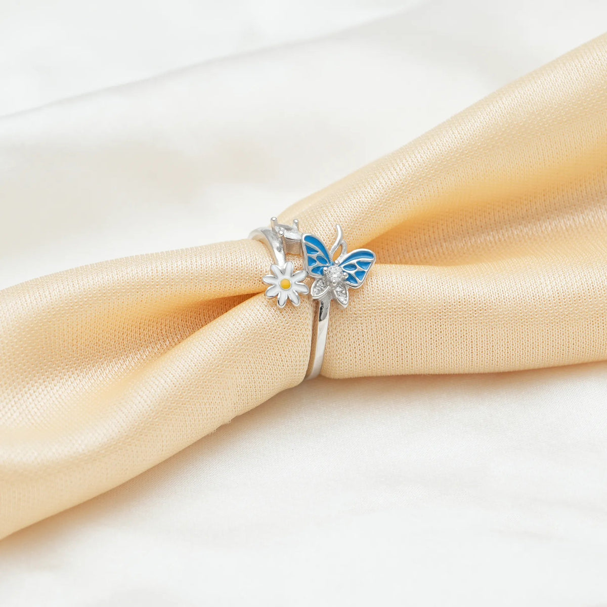925 Silver Blossom Flight Floral Ring - 925 sterling silver ring by Tassya Silver