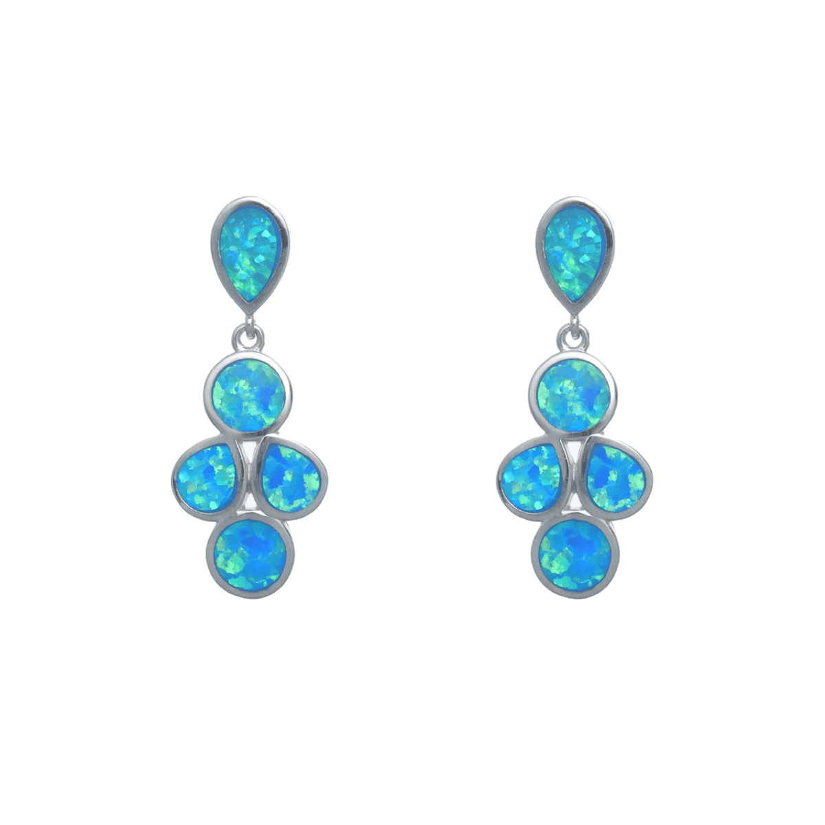 925 Silver Blossom Opal Earrings - 925 sterling silver earrings by Tassya Silver