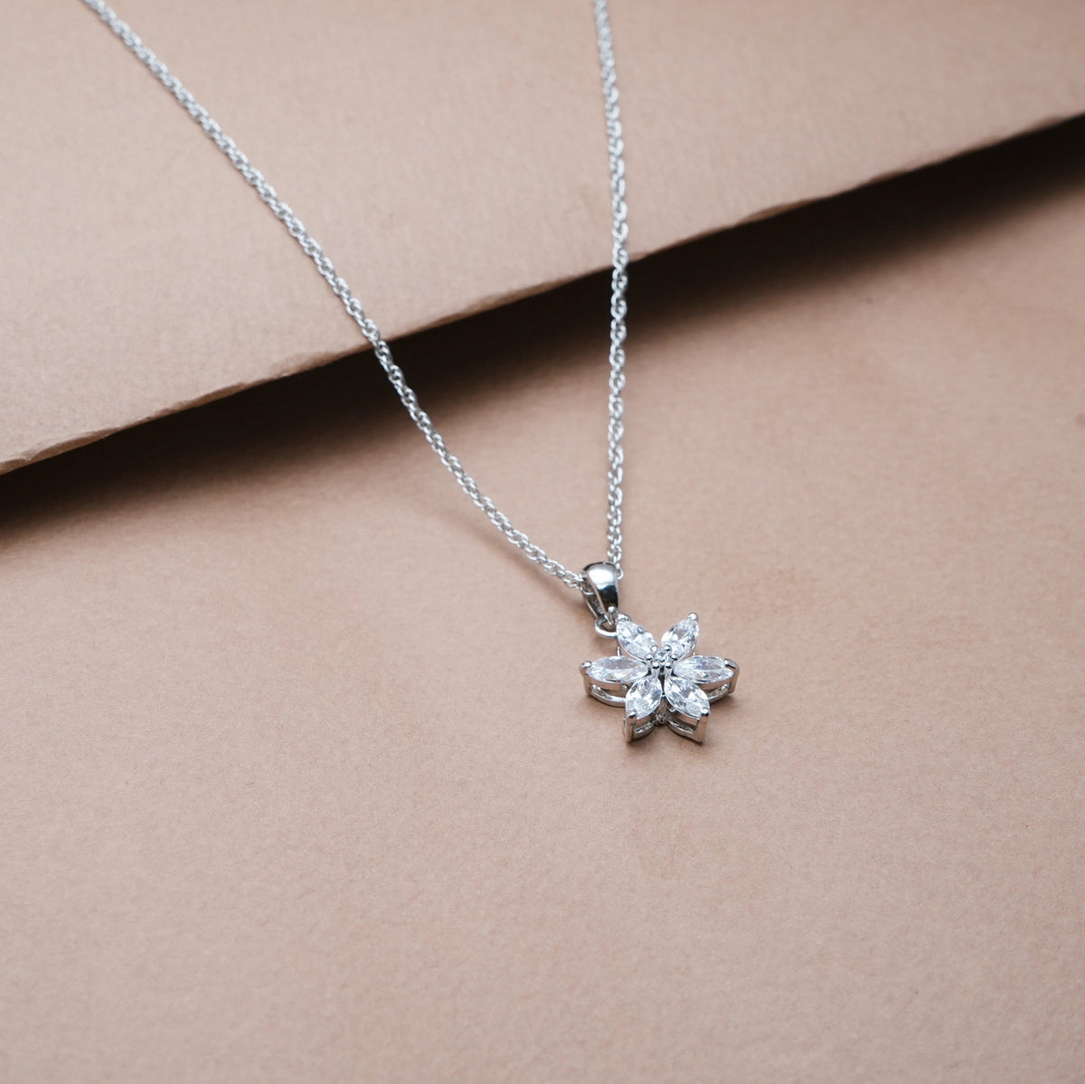 925 Silver Blossom Sparkle Pendant - 925 sterling silver pendant by Tassya Silver