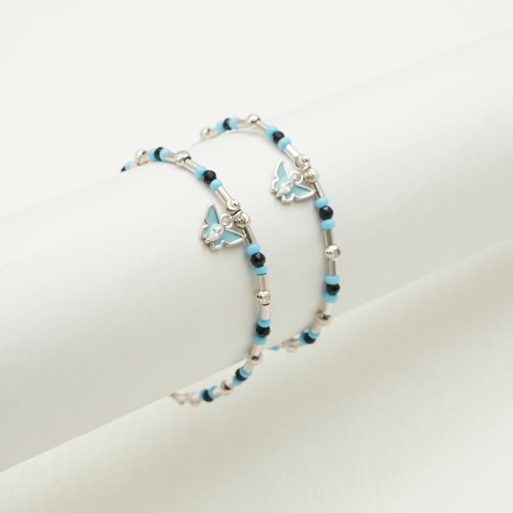 925 Silver Blue Butterfly Bracelet - 925 sterling silver bracelet by Tassya Silver