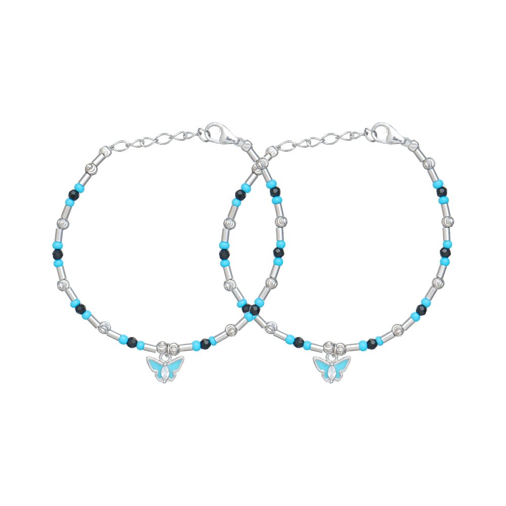 925 Silver Blue Butterfly Bracelet - 925 sterling silver bracelet by Tassya Silver