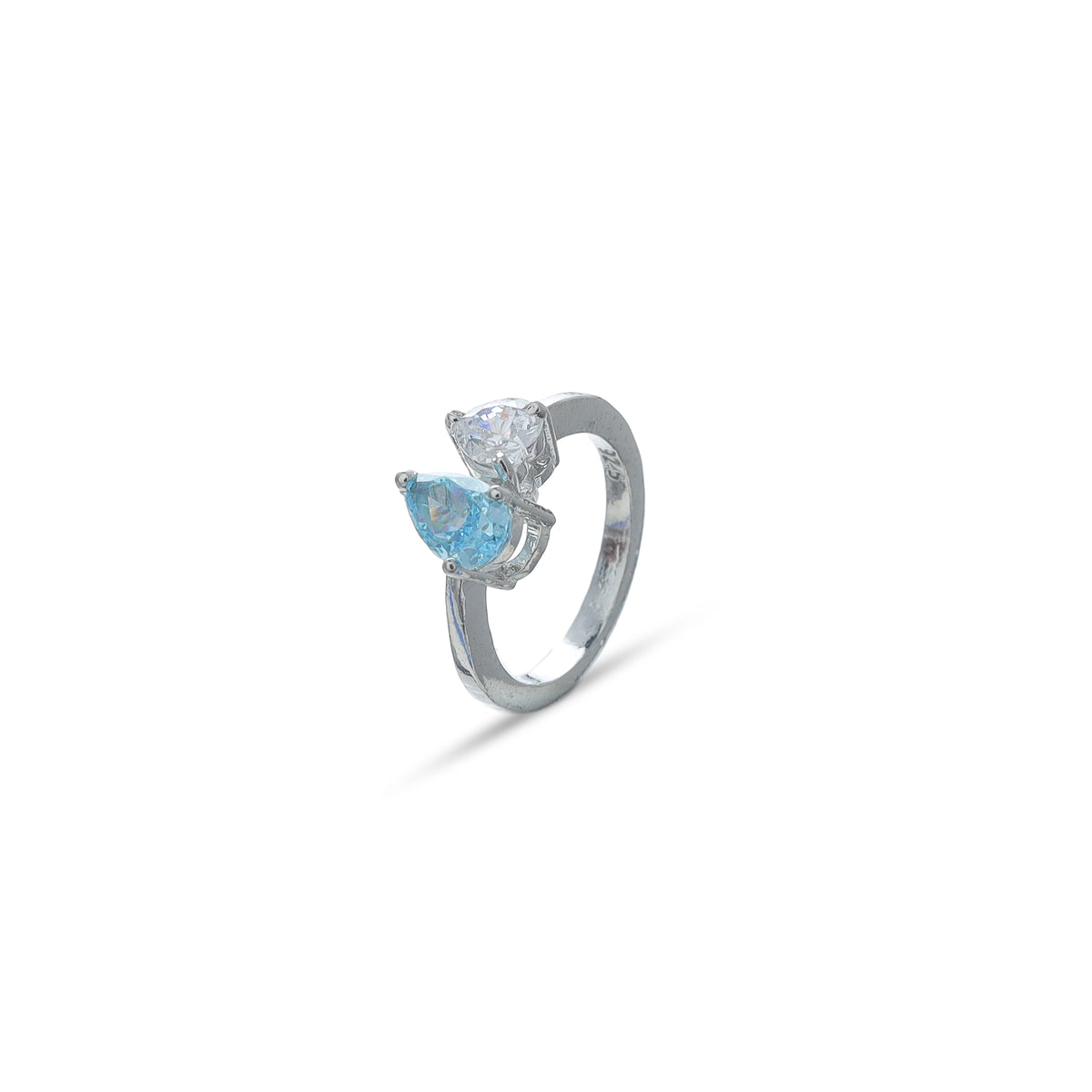 925 Silver Blue Drop Ring - 925 sterling silver ring by Tassya Silver