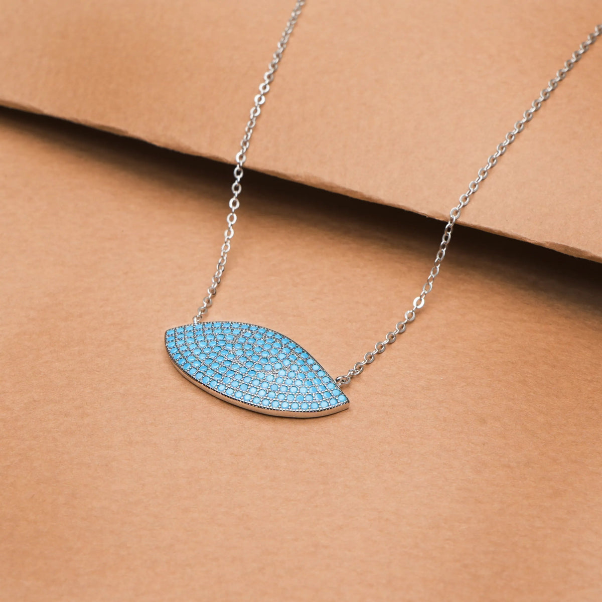 925 Silver Blue Stone Pendant - 925 sterling silver pendant by Tassya Silver