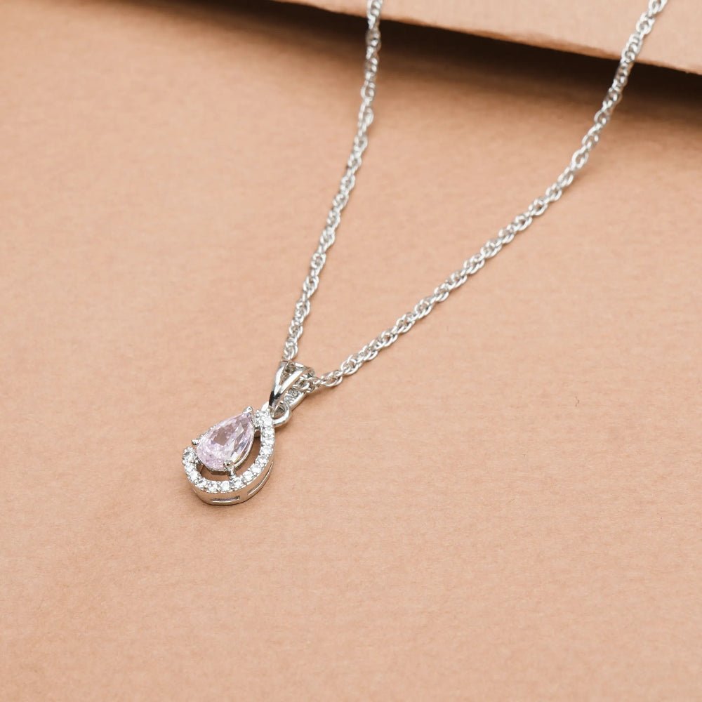 925 Silver Blush Drop Pendant - 925 sterling silver pendant by Tassya Silver