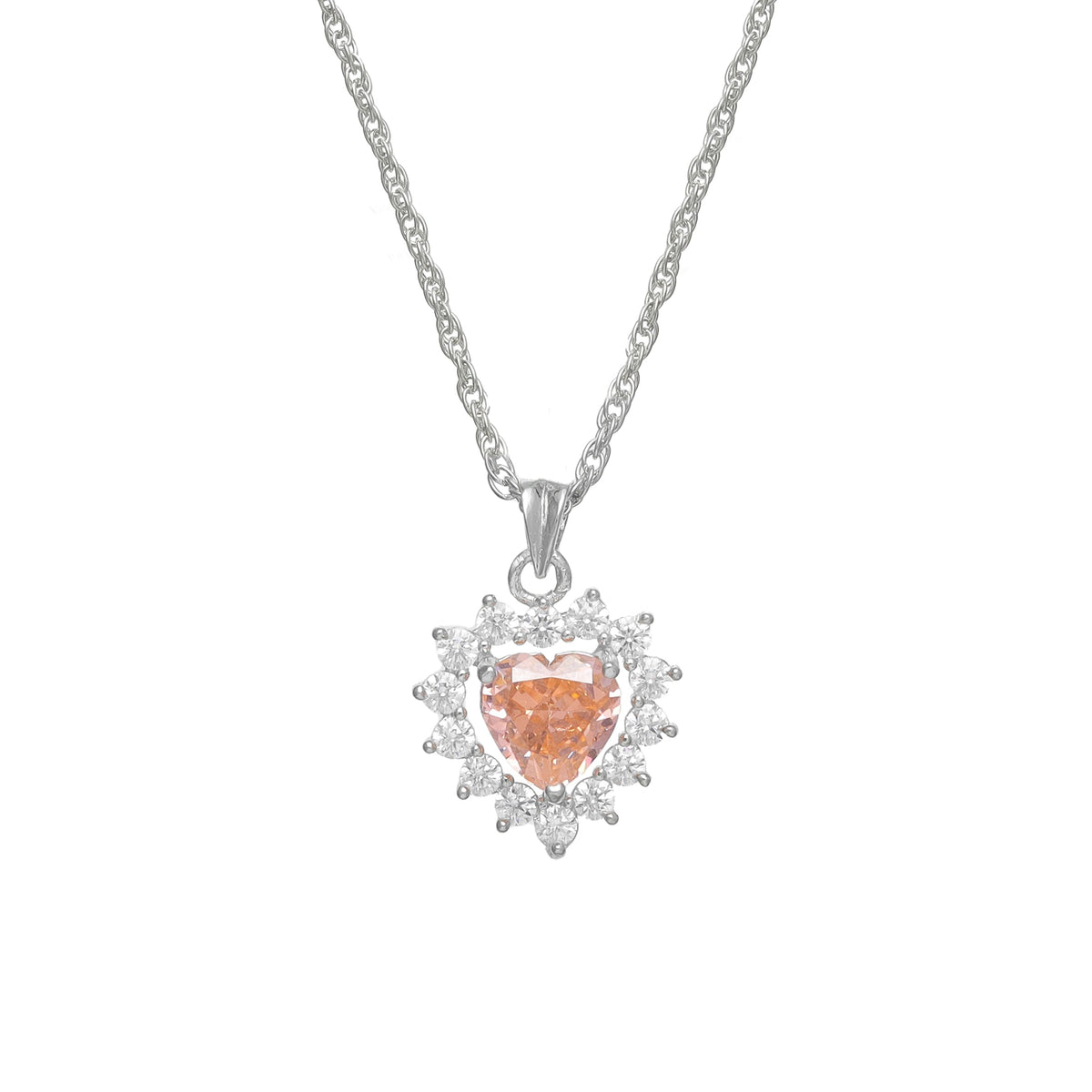 925 Silver Blush Heart Pendant - 925 sterling silver pendant by Tassya Silver