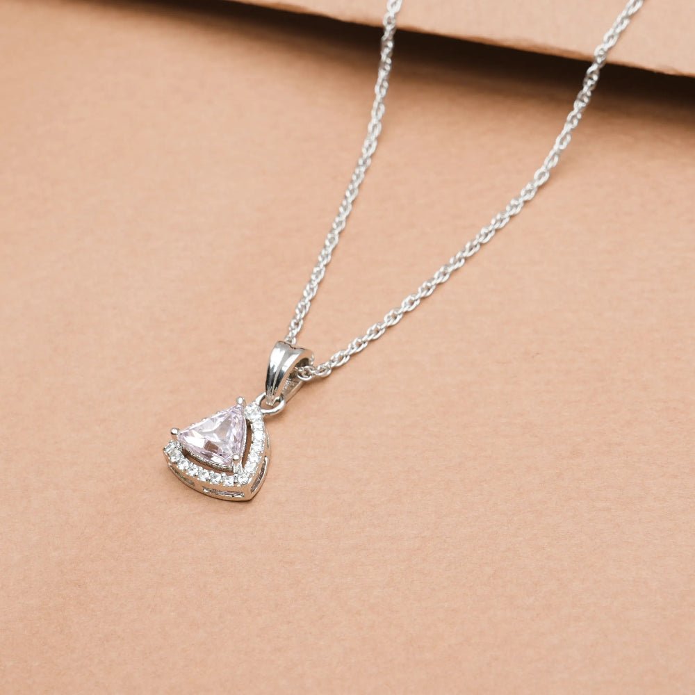 925 Silver Blush Prism Pendant - 925 sterling silver pendant by Tassya Silver