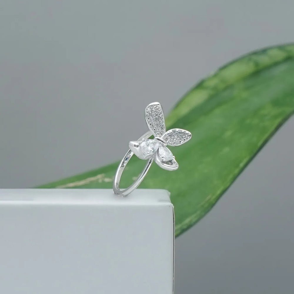 925 Silver Butterfly Elegance Ring - 925 sterling silver ring by Tassya Silver