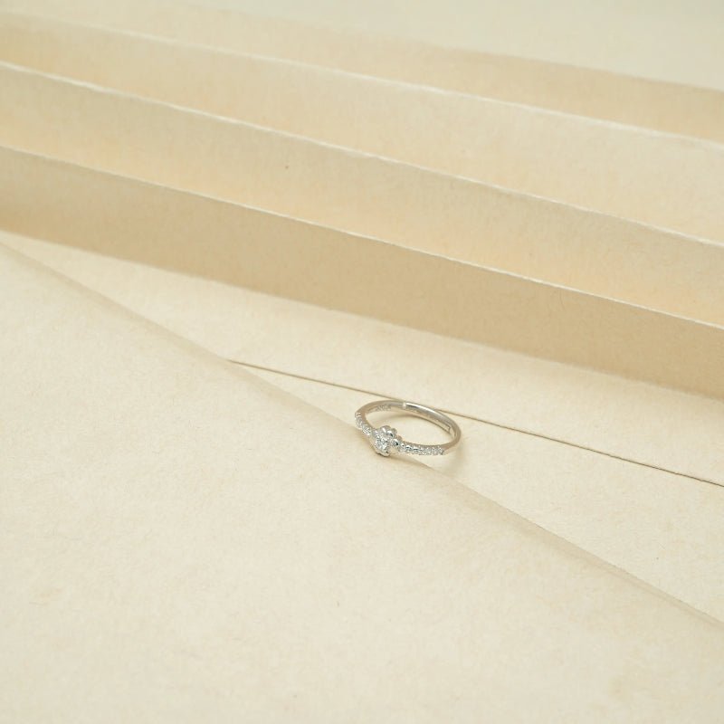 925 Silver Centered Spark Ring - 925 sterling silver ring by Tassya Silver