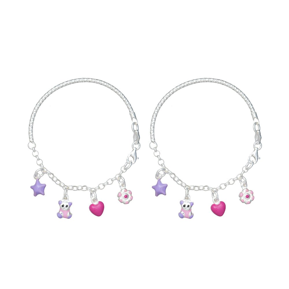 925 Silver Charm Cutie Kada - 925 sterling silver bracelet by Tassya Silver