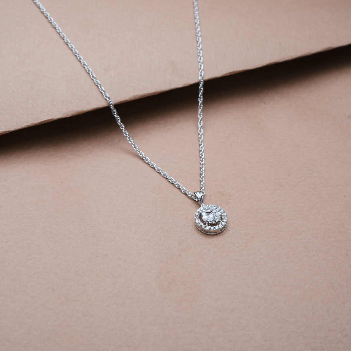 925 Silver Classic Halo Pendant - 925 sterling silver pendant by Tassya Silver