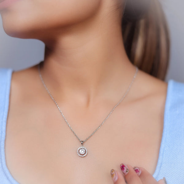 925 Silver Classic Halo Pendant
