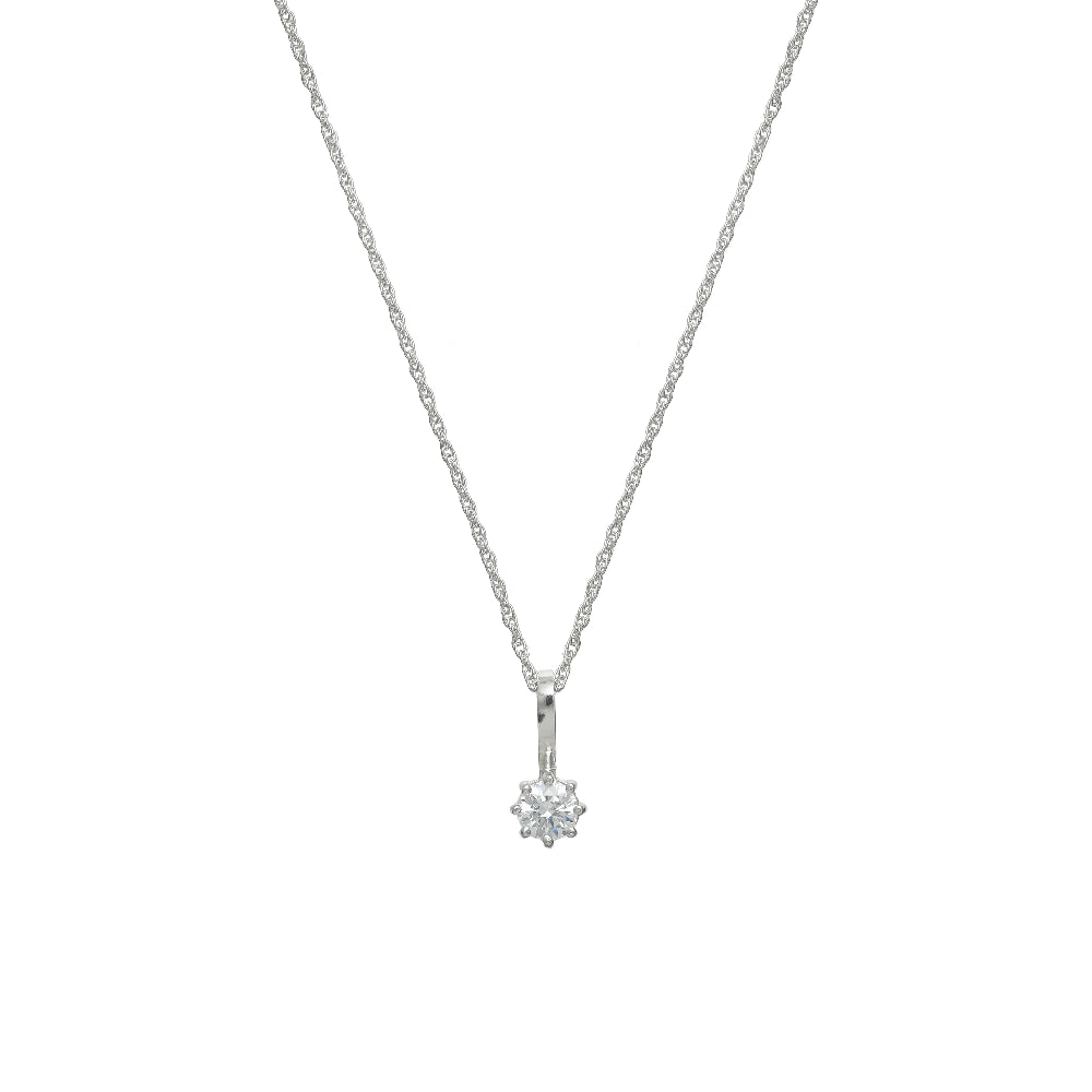 925 Silver Classic Solitaire Pendant - 925 sterling silver pendant by Tassya Silver