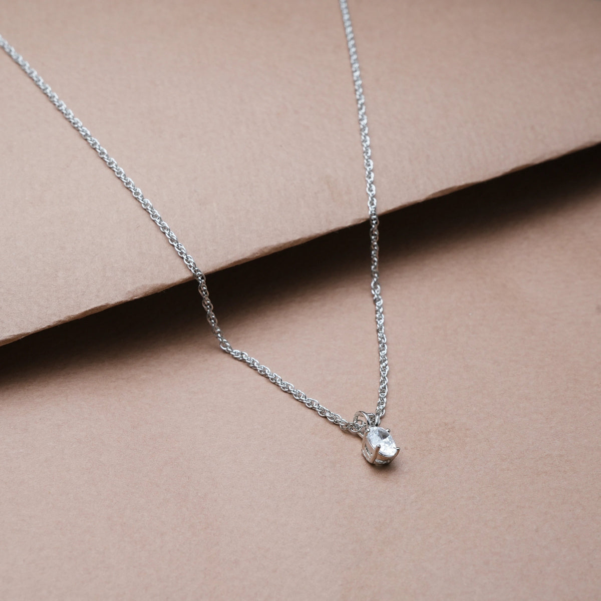 925 Silver Classic Solitaire Pendant - 925 sterling silver pendant by Tassya Silver