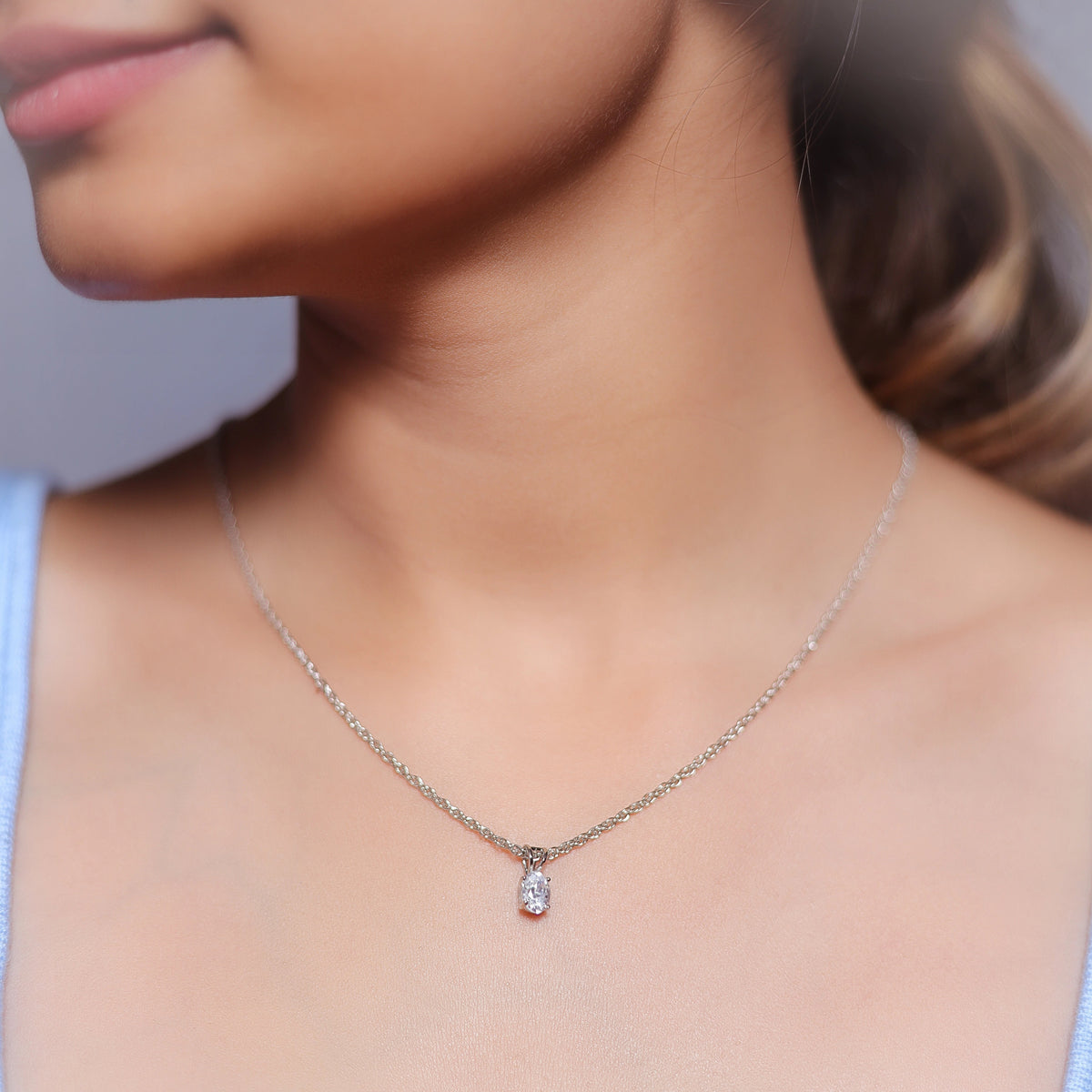 925 Silver Classic Solitaire Pendant - 925 sterling silver pendant by Tassya Silver