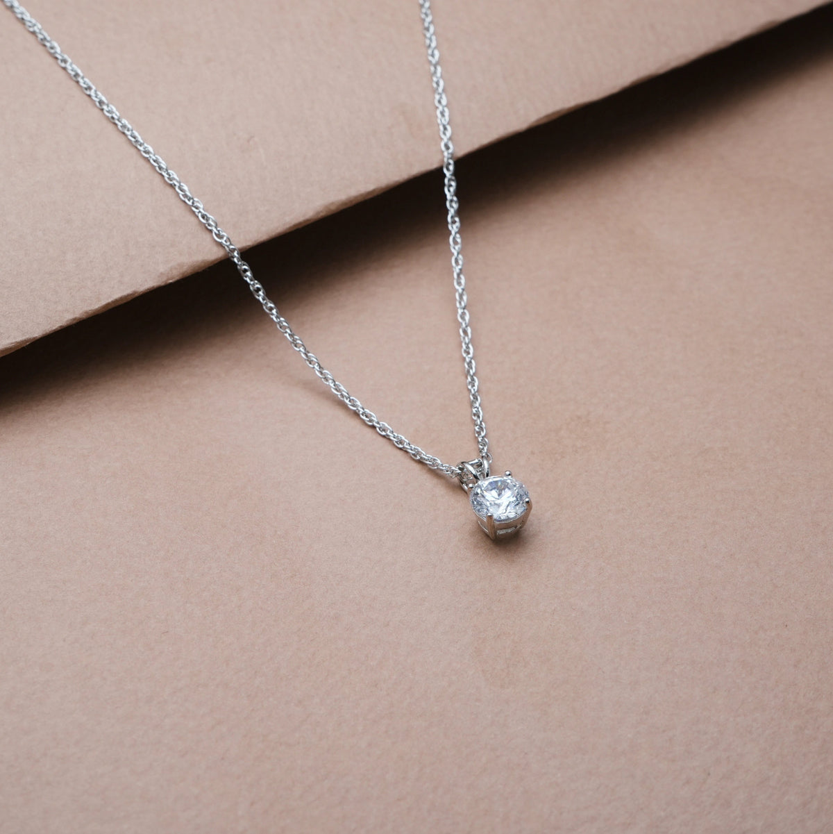 925 Silver Classic Solitaire Pendant - 925 sterling silver pendant by Tassya Silver