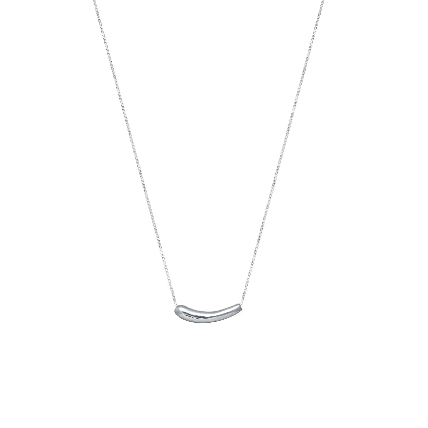 925 Silver Contour Bar Chain Pendant - 925 sterling silver pendant by Tassya Silver