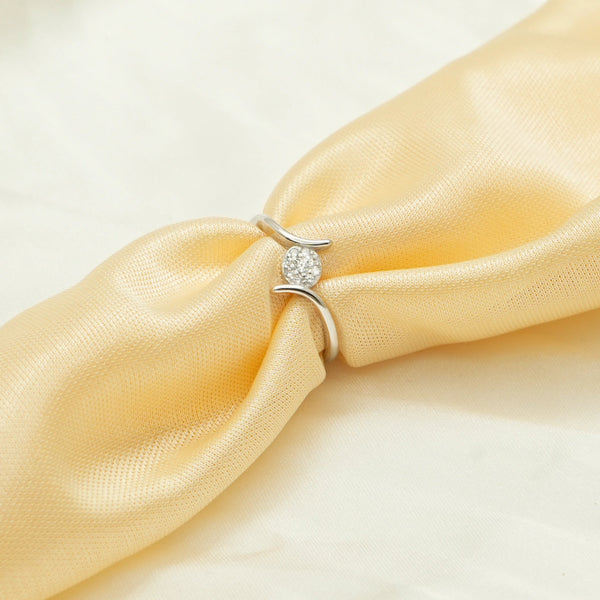 925 Silver Crescent Dot Minimal Ring