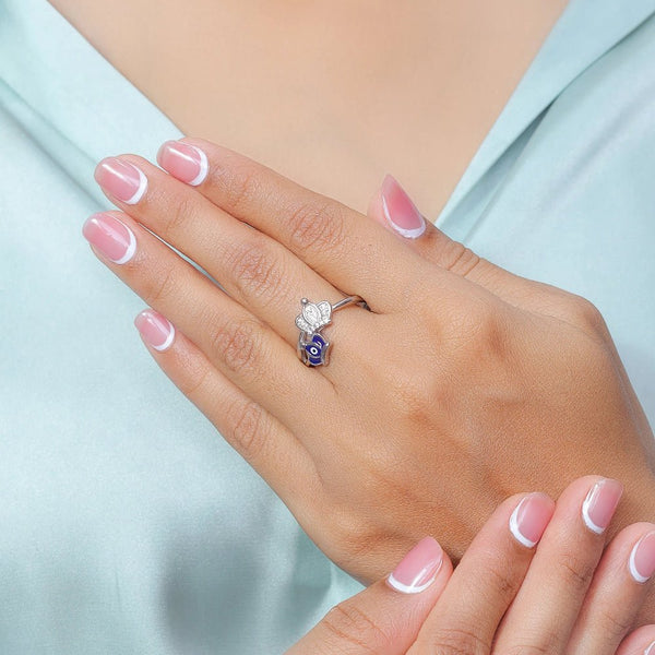 925 Silver Crown Eye Ring