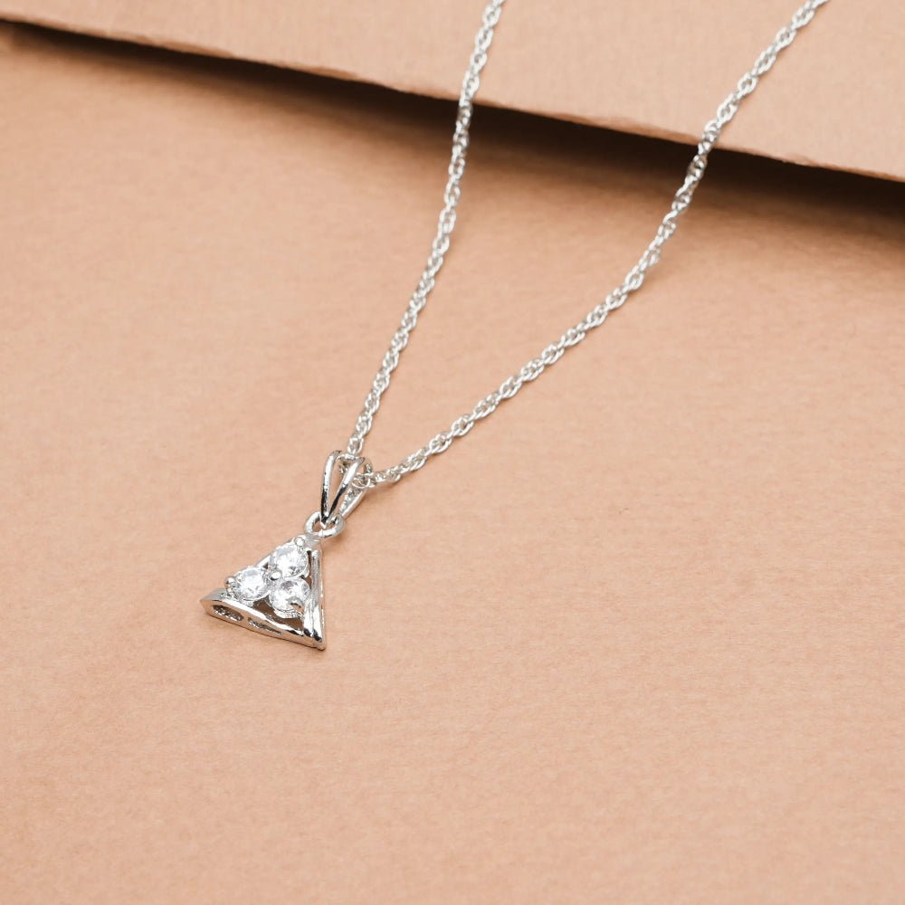 925 Silver Crystal Prism Pendant - 925 sterling silver pendant by Tassya Silver