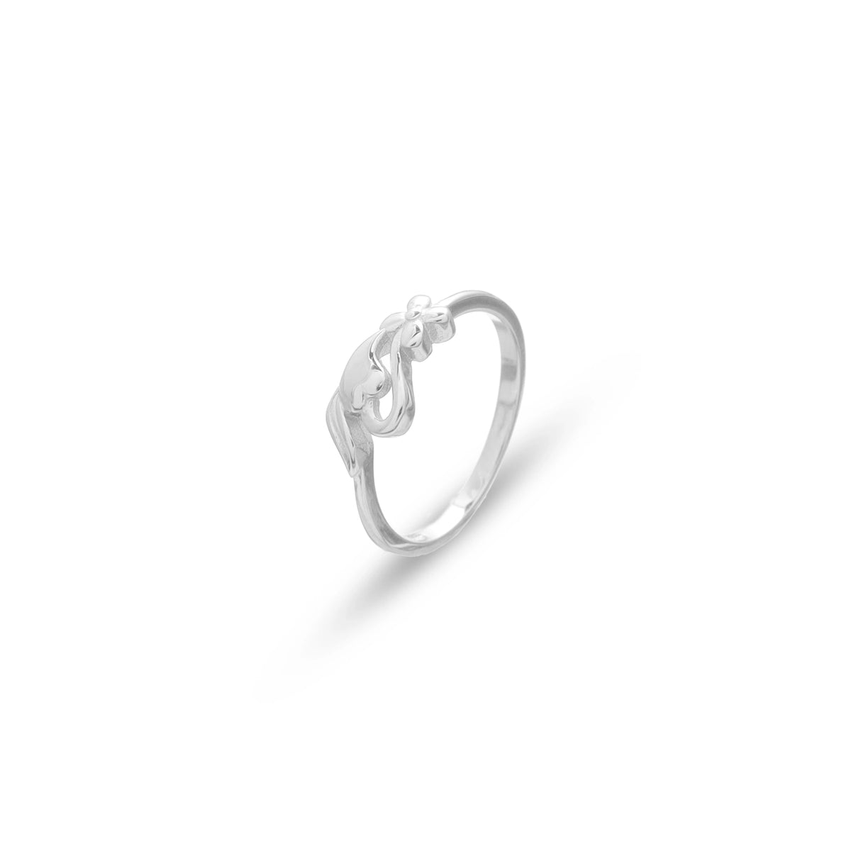 925 Silver Daisy Heart Open Ring - 925 sterling silver ring by Tassya Silver