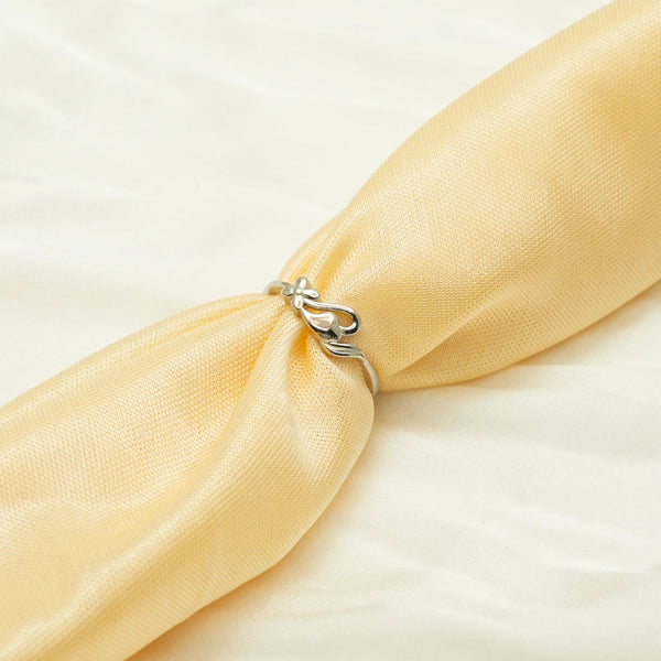 925 Silver Daisy Heart Open Ring