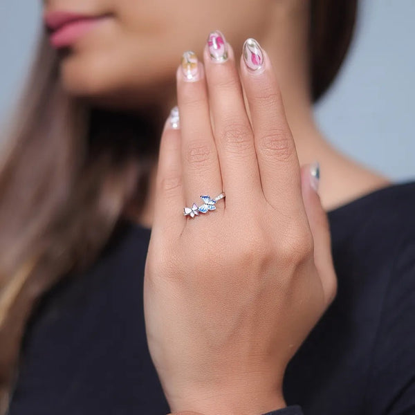 925 Silver Dance of Butterflies Ring