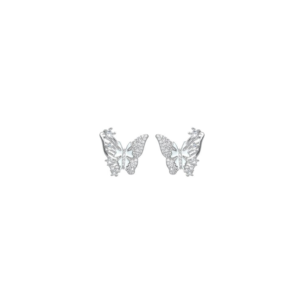 925 Silver Dazzling Butterfly Earrings - 925 sterling silver earrings by Tassya Silver