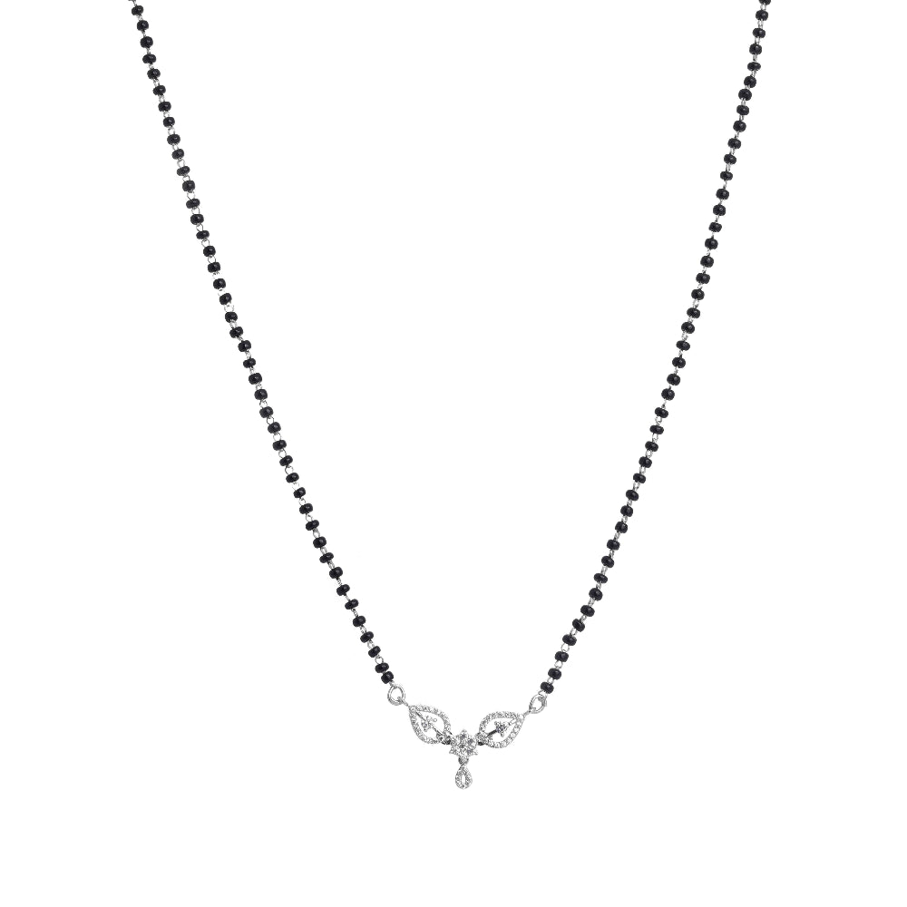 925 Silver Dewdrop Leaf Mangalsutra - 925 sterling silver mangalsutra by Tassya Silver