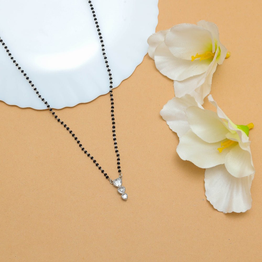 925 Silver Double Diamond Bliss Mangalsutra - 925 sterling silver mangalsutra by Tassya Silver