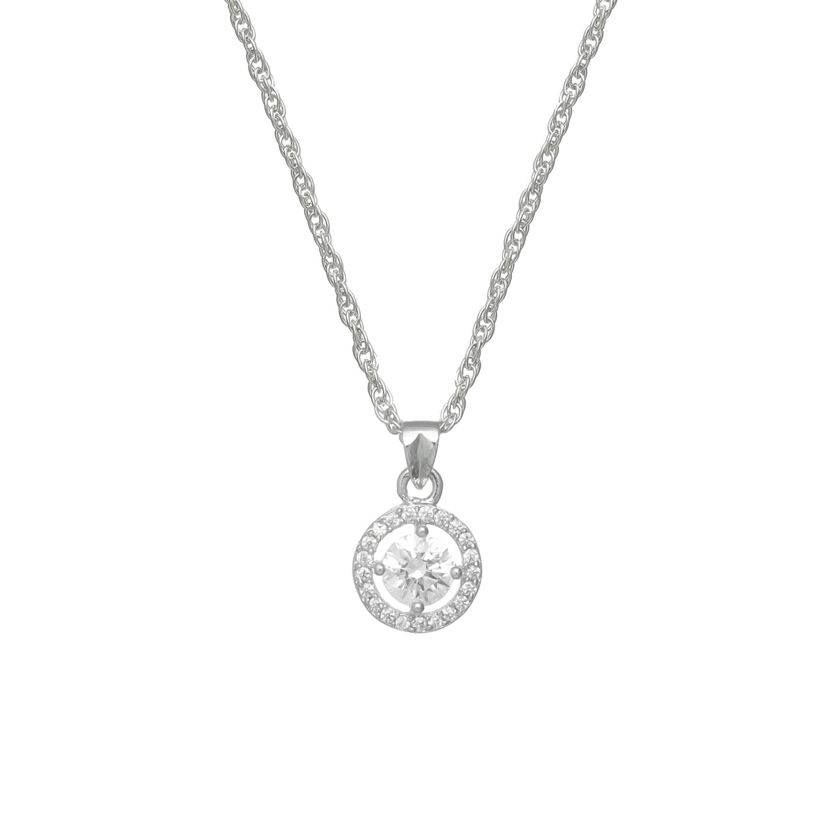 925 Silver Double Halo Pendant - 925 sterling silver pendant by Tassya Silver
