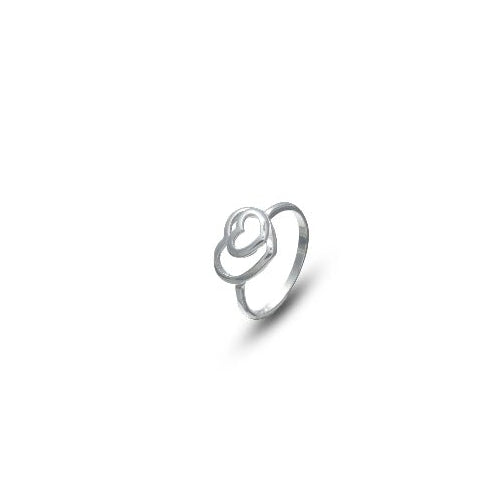 925 Silver Double Heart Harmony Ring - 925 sterling silver ring by Tassya Silver