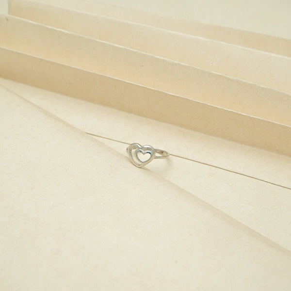 925 Silver Double Heart Harmony Ring
