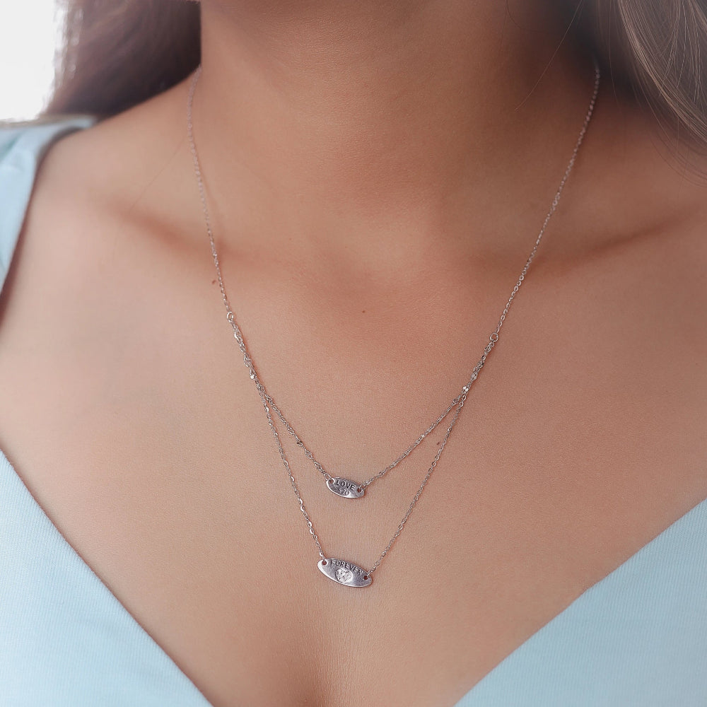 925 Silver Layered Love Pendant - 925 sterling silver pendant by Tassya Silver